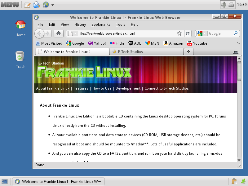 Frankie Linux Screenshots